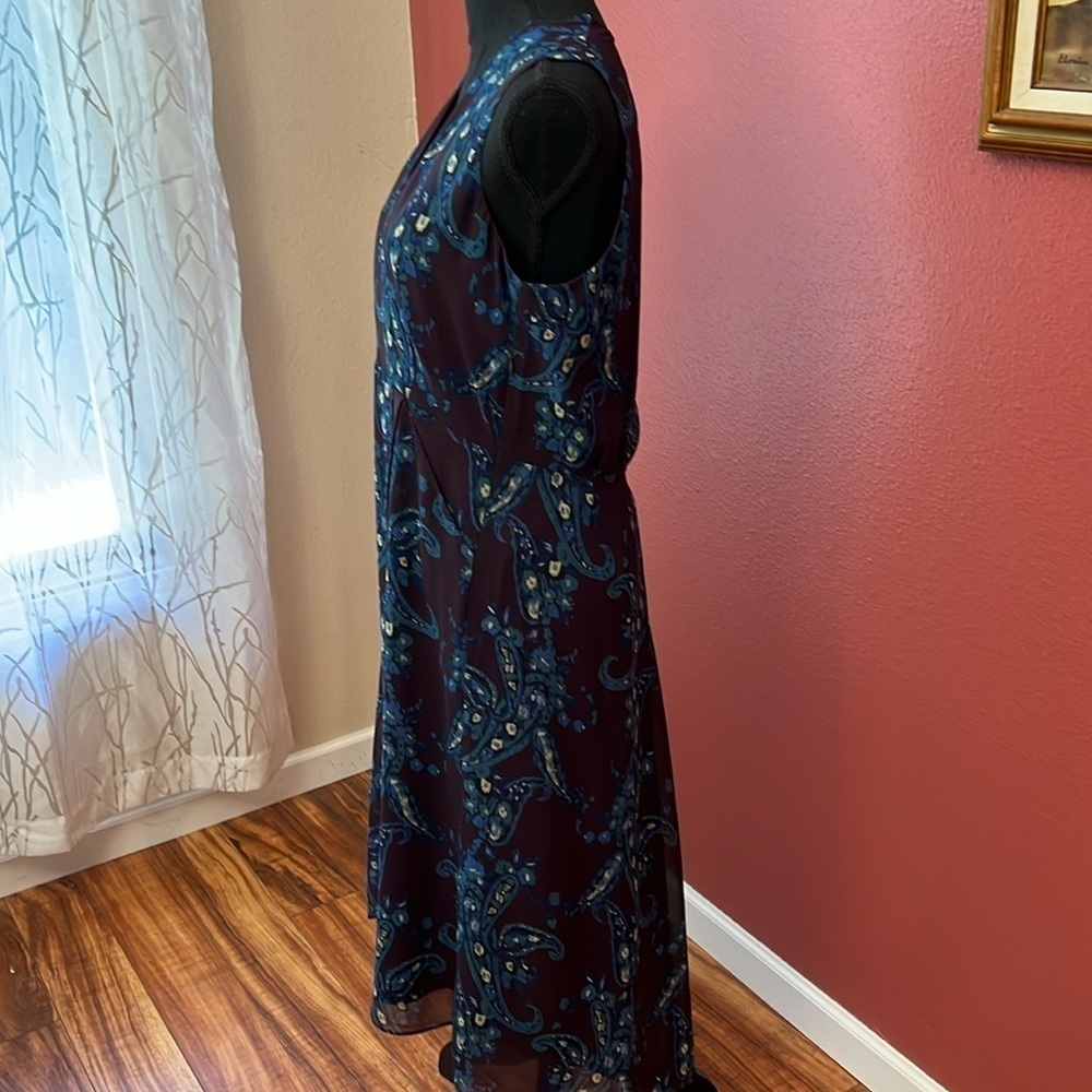 Cabi Treasure Paisley Crossover Style V Neck Midi Dress Style 3461 - Picture 7 of 12